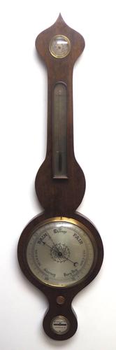 Good Mahogany 5 Glass Barometer Thermometer with Onion Top (1 of 10)