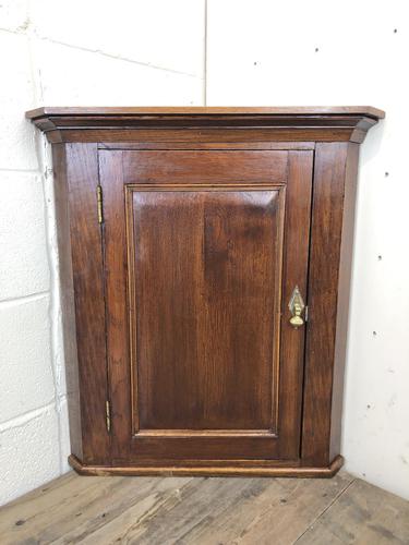 19th Century Antique Oak Wall Hanging Corner Cupboard (1 of 7)