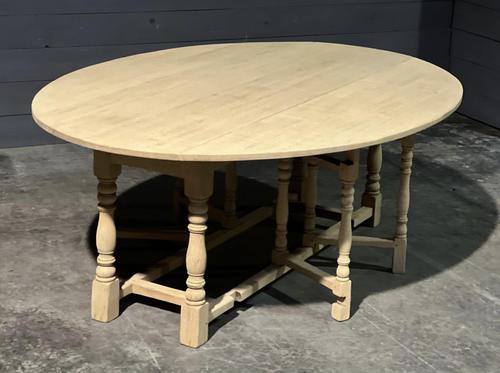 Large Bleached Oak Farmhouse Gateleg Dining Table (1 of 22)