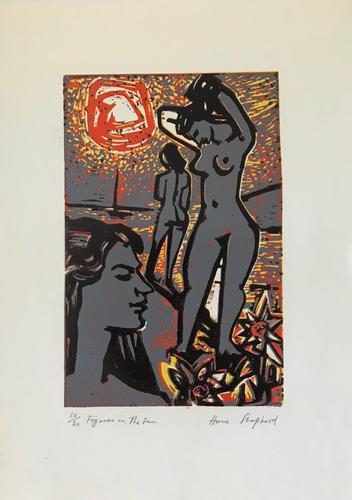 original screen print 'Figures in the sun' by Toby Horne Shepherd 1909-1993. Signed and number 10/20 c.1965 (1 of 1) original screen print 'Figures in the sun' by Toby Horne Shepherd 1909-1993. Signed and number 10/20 c.1965 (1 of 1)
