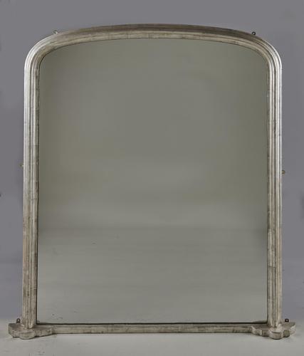 Large English Victorian Silvered Overmantle Mirror (1 of 6) Large English Victorian Silvered Overmantle Mirror (1 of 6)