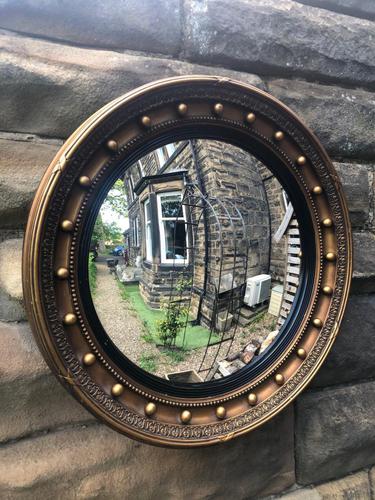Antique Gilt Framed Convex Wall Mirror (1 of 5) Antique Gilt Framed Convex Wall Mirror (1 of 5)