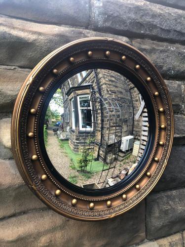 Antique Gilt Framed Convex Wall Mirror (1 of 5)