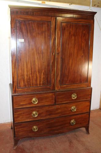 1900's Mahogany Linen Press All hanging with 2 Drawers (1 of 4)