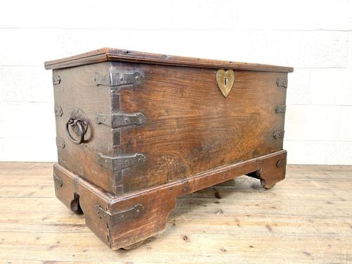 Antique Welsh Mahogany Metal Bound Trunk (1 of 10)