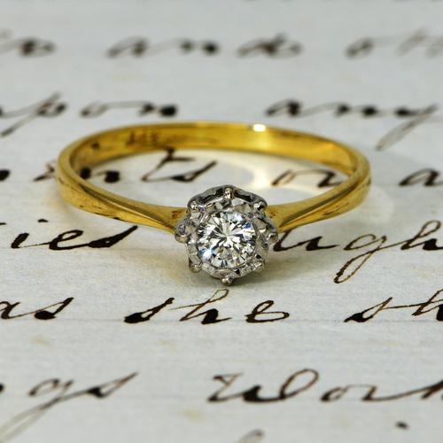 The Vintage Illusion Set Brilliant Cut Diamond Solitaire Ring (1 of 3) The Vintage Illusion Set Brilliant Cut Diamond Solitaire Ring (1 of 3)