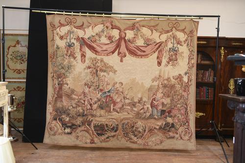 Antique French Tapestry Classical Courtly Love Romance c.1860 (1 of 17)