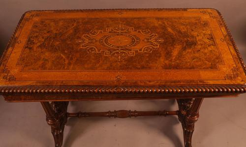 Super Quality Victorian Burr Walnut & Marquetry Card Table (1 of 12)