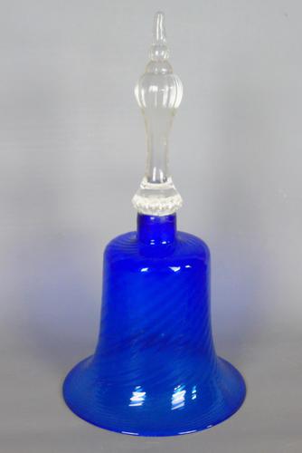 Victorian Hand Blown Bristol Blue Glass Bell (1 of 4)