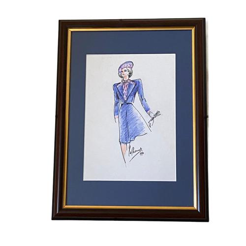 Set of 9 Original Drawings by Ian Thomas - Dressmaker for the Royal Family (1 of 9) Set of 9 Original Drawings by Ian Thomas - Dressmaker for the Royal Family (1 of 9)