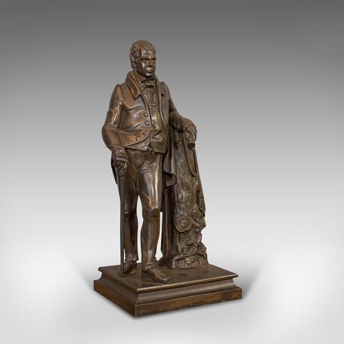 Antique Figure, Sir Walter Scott, Bronze, Statue, Poet, Victorian c.1880 (1 of 12)