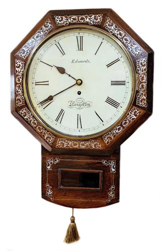 Wonderful 1852 Welsh Drop Dial Fusee Wall Timepiece by Thomas Edwards (1 of 10)