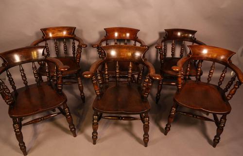 Harlequin Set of 6 Victorian Captains Chairs (1 of 10)