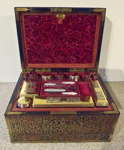 Boulle Inlaid Silver-Gilt Ladies Dressing & Jewellery Case (1 of 7) Boulle Inlaid Silver-Gilt Ladies Dressing & Jewellery Case (1 of 7)