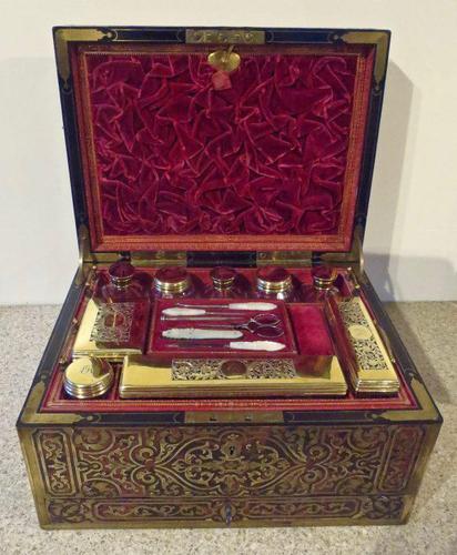 Boulle Inlaid Silver-Gilt Ladies Dressing & Jewellery Case (1 of 7)