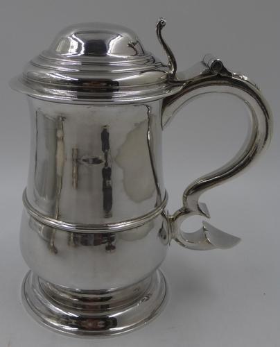 Good Antique George III Silver Lidded Tankard. Newcastle 1760 (1 of 9)