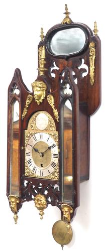 Very Rare English Fusee 5 Inch Dial Wall Clock Mahogany Gothic Ormolu Wall Clock by James Parker Cambridge (1 of 12)