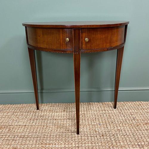 Elegant Demi Lune Tambour Front Antique Side Table (1 of 6)