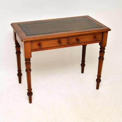 Antique Victorian Walnut Leather Top Writing Table / Desk (1 of 10)