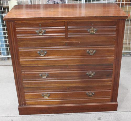 1920s Mahogany Chest of 2 over 3 Drawers with Tramlines (1 of 4) 1920s Mahogany Chest of 2 over 3 Drawers with Tramlines (1 of 4)