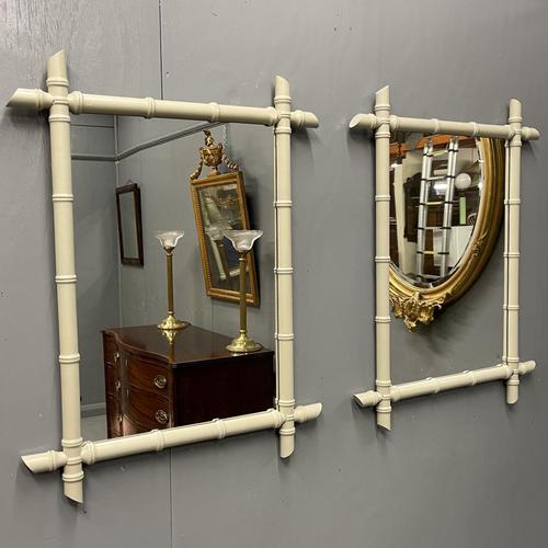 Pair of Painted Faux Bamboo Mirrors (1 of 5)