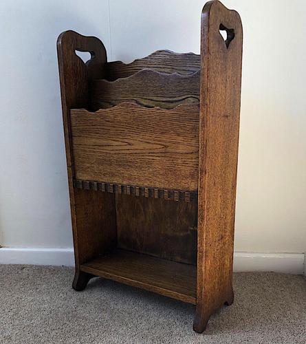 Arts and Craffts Oak Bookcase Magazine Rack (1 of 4)