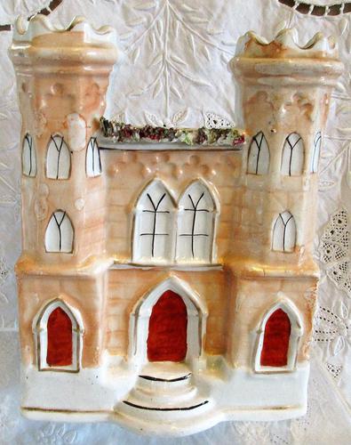 Antique English Victorian Staffordshire Pottery Gothic Castle (1 of 6)