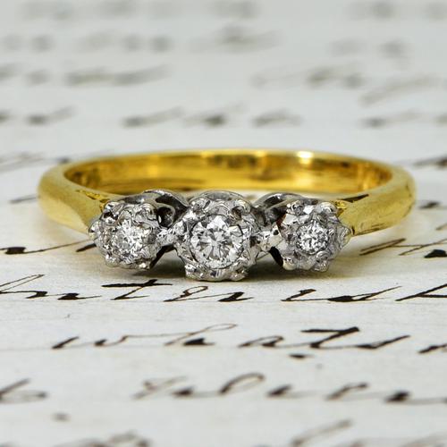 The Vintage 1975 Three Brilliant Cut Diamond Ring (1 of 5) The Vintage 1975 Three Brilliant Cut Diamond Ring (1 of 5)