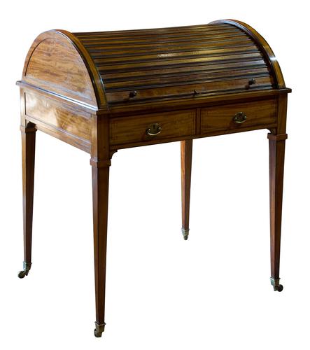 Satinwood Tambour Topped Desk c.1890 (1 of 10) Satinwood Tambour Topped Desk c.1890 (1 of 10)