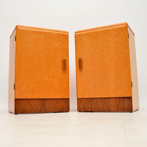 1930’s Pair of Art Deco Maple & Walnut Bedside Cabinets (1 of 9) 1930’s Pair of Art Deco Maple & Walnut Bedside Cabinets (1 of 9)