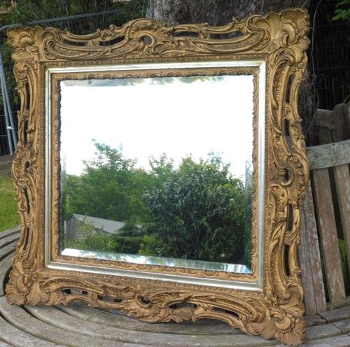 Gilded Rococo Style Wood Mirror Bevelled Glass 1900 (1 of 12) Gilded Rococo Style Wood Mirror Bevelled Glass 1900 (1 of 12)