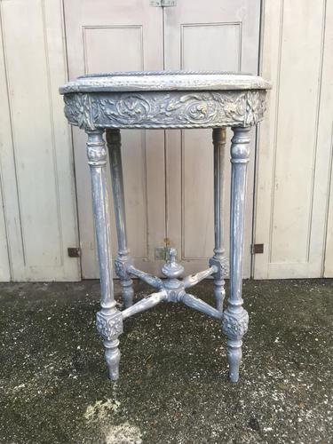 Painted French marble top occasional table (1 of 8)