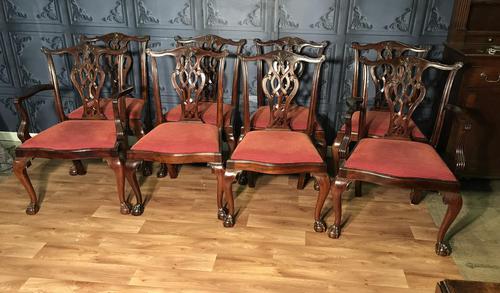 Quality Set of Eight Chippendale Style Dining Chairs (1 of 15)