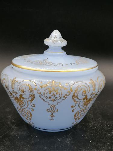 Antique Opaline Glass Covered Bowl / Bombonierre for Turkish Market / Persian Market (1 of 3) Antique Opaline Glass Covered Bowl / Bombonierre for Turkish Market / Persian Market (1 of 3)