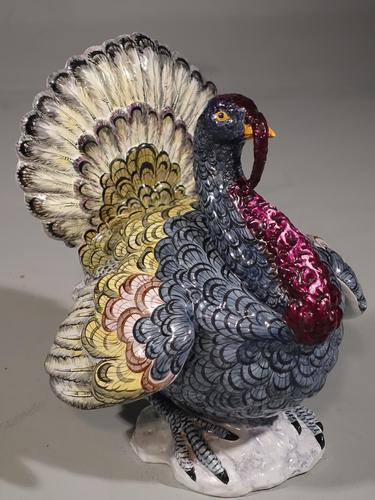 Very Large, Early 20th Century, Faience Pottery Male Turkey (1 of 6) Very Large, Early 20th Century, Faience Pottery Male Turkey (1 of 6)
