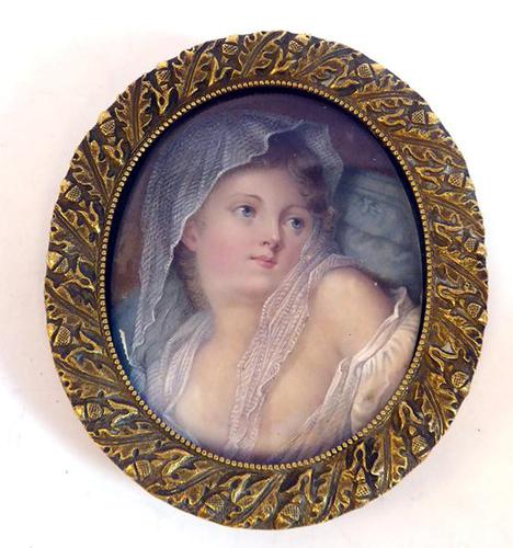 After Jean-Baptiste Greuze - Fine Gilt Mounted Portrait Miniature 19th Century (1 of 6) After Jean-Baptiste Greuze - Fine Gilt Mounted Portrait Miniature 19th Century (1 of 6)