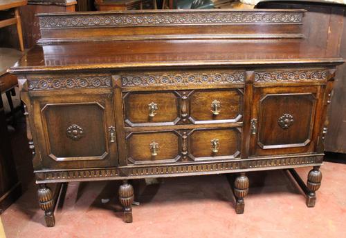 1940s Oak Sideboard with Back - Good Storage (1 of 5)