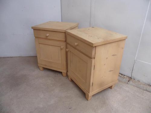 Lovely Pair of Art Deco Pine Bedside Cabinets to wax / paint (1 of 7)