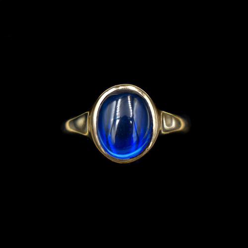 Vintage Cabochon Blue Paste 9ct 9K Yellow Gold Signet Ring (1 of 10) Vintage Cabochon Blue Paste 9ct 9K Yellow Gold Signet Ring (1 of 10)