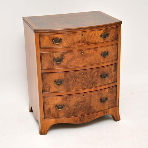 Antique Burr Walnut Bow Front Chest of Drawers (1 of 9)