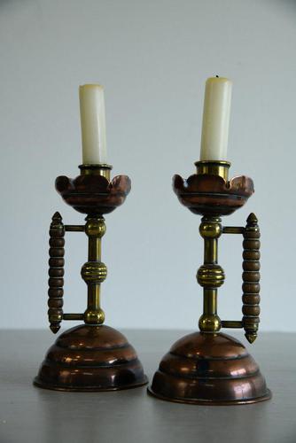 Pair of Christopher Dresser Arts & Crafts Candlesticks (1 of 9)