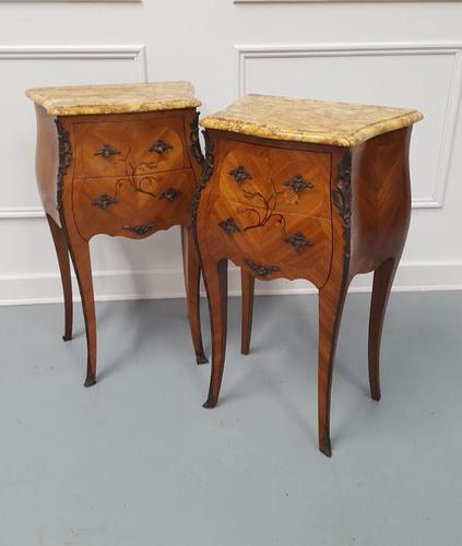 Beautiful Bombe shaped Bedside Cabinets c1930 (1 of 9)