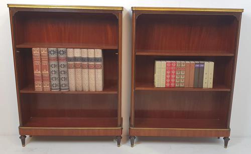 Pair of 19th Century Marble Topped Open Bookcases (1 of 5) Pair of 19th Century Marble Topped Open Bookcases (1 of 5)