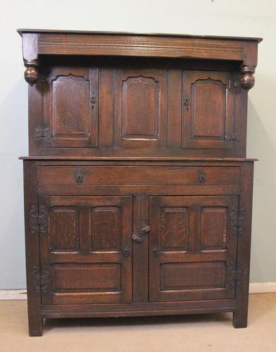 Antique Carved Oak Sideboard Court Cupboard Dresser (1 of 15)