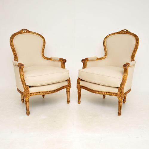 Pair of Antique French Giltwood Armchairs (1 of 12) Pair of Antique French Giltwood Armchairs (1 of 12)