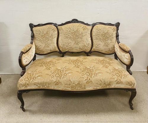 Antique Victorian Mahogany Upholstered 2 Seater Couch (1 of 5) Antique Victorian Mahogany Upholstered 2 Seater Couch (1 of 5)