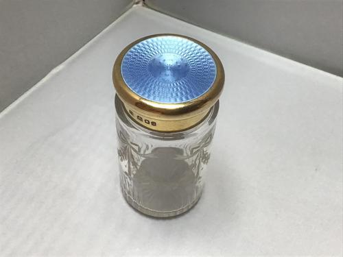 Delightful Silver Gilt & Blue Enamel Jar (1 of 5) Delightful Silver Gilt & Blue Enamel Jar (1 of 5)