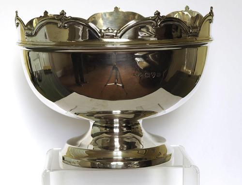 Silver Rose Bowl with Lemon Gilding - Chester 1924 (1 of 4)