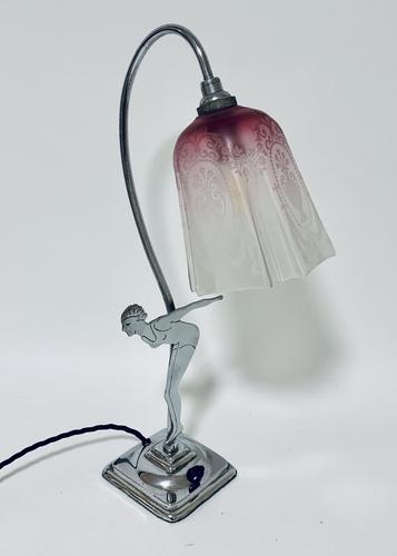 Art Deco Chrome Figural Table Lamp (1 of 13)