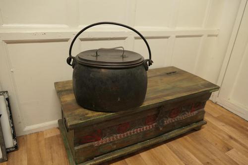 19th Century Copper Cooking Pot Cauldron with Lid (1 of 6) 19th Century Copper Cooking Pot Cauldron with Lid (1 of 6)